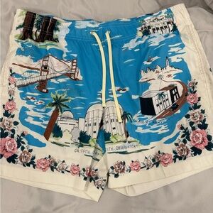 AMIRI Men's California-Print Swim Trunks
